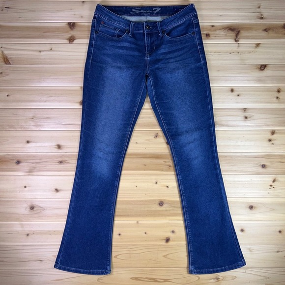 Seven 7 Jeans Womens 6 Rocker Slim Bootcut Low Rise Denim Blue Jeans - Picture 1 of 12